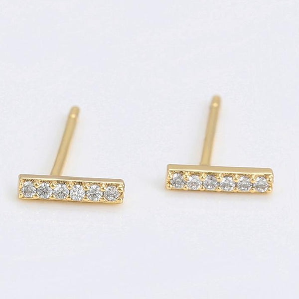 CZ Bar Stud Earrings HNS Studio Canada