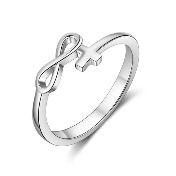 Personalized Name Cross Infinity Ring HNS Studio Canada