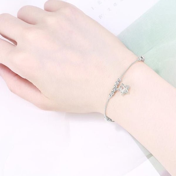 Dainty Silver Star Charm Bracelet HNS Studio Canada