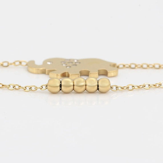 14k Gold Plated Lucky Elephant Anklet HNS Studio Canada