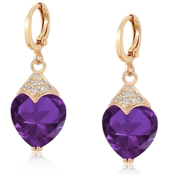 Crystal Drop Gold Earrings HNS Studio Canada