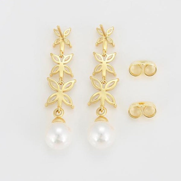 Gold Pearl drop earrings HNS Studio Canada