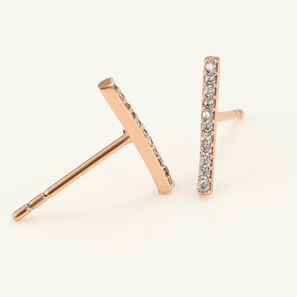 CZ Bar Stud earrings