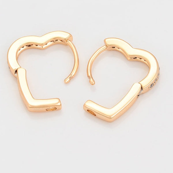 18K Gold Plated Heart Hoop Earrings HNS Studio Canada