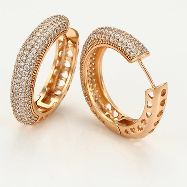 18k Gold Filled Hoops With Cubic Zirconia HNS Studio Canada