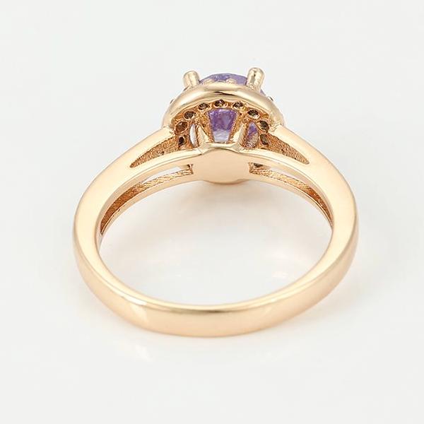 18K Gold plated Amethyst Ring - HNS Studio
