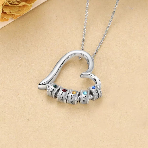 Mom necklace with Kids names and birthstones HNs Studio Canada