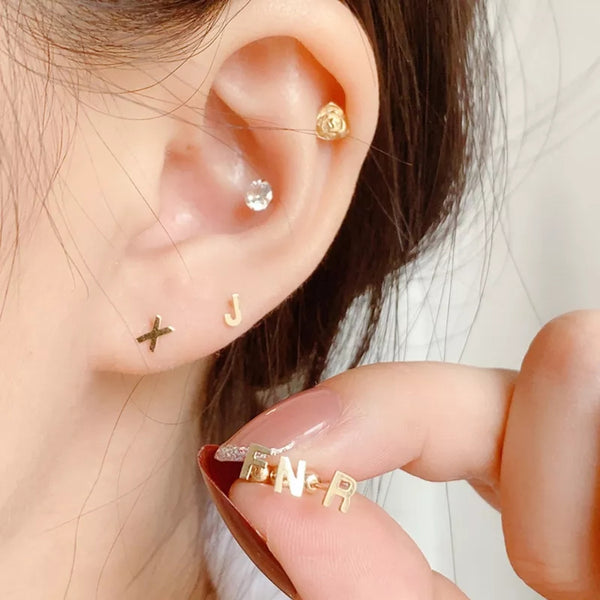 Letter Studs Sterling Silver HNs Studio Canada