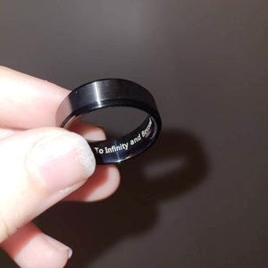 Personalized Engrave Ring for Men Black Stainless Steel HNS Studio Canada