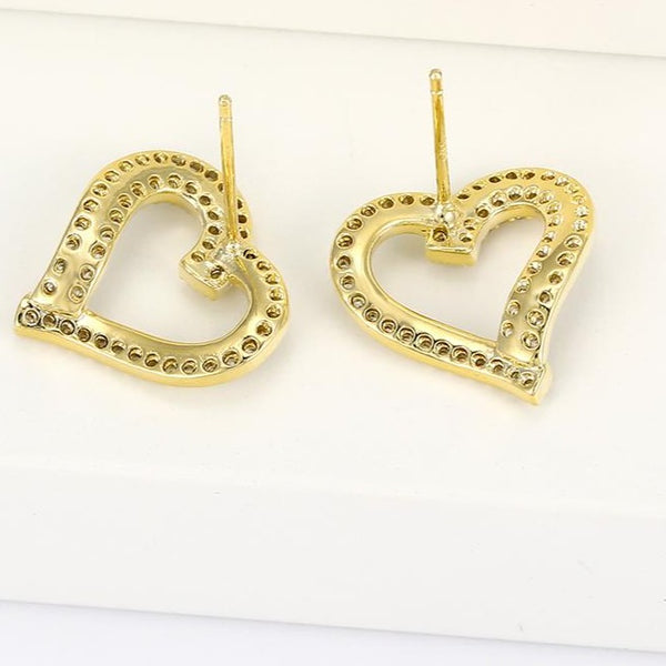 Gold Heart Studs HNS Studio Canada