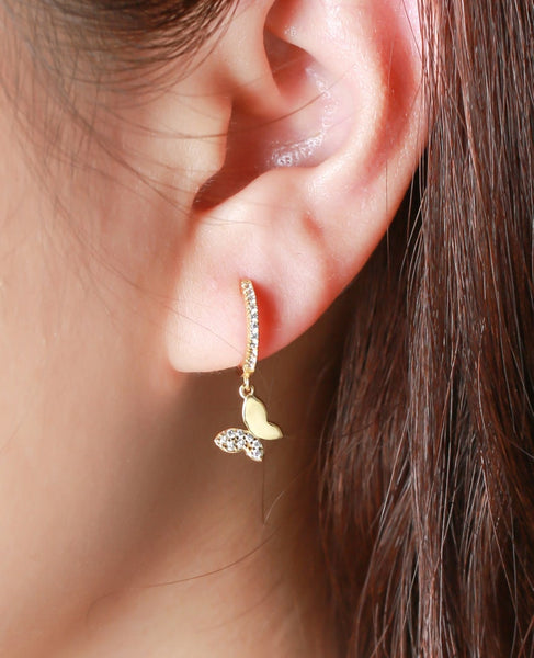 Butterfly Hoops in Sterling Silver S925