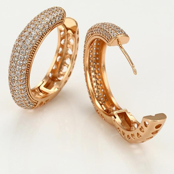 18k Gold Filled Hoops With Cubic Zirconia HNS Studio Canada