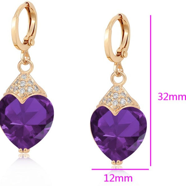 Crystal Drop Gold Earrings HNS Studio Canada