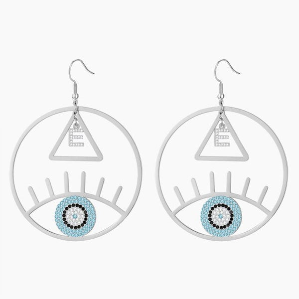 Personalized Evil Eye Earrings with Initial HNS Studio Canada