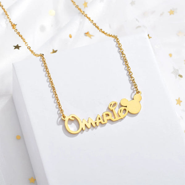 Disney Font Name Necklace with Mickey Mouse HNS Studio Canada
