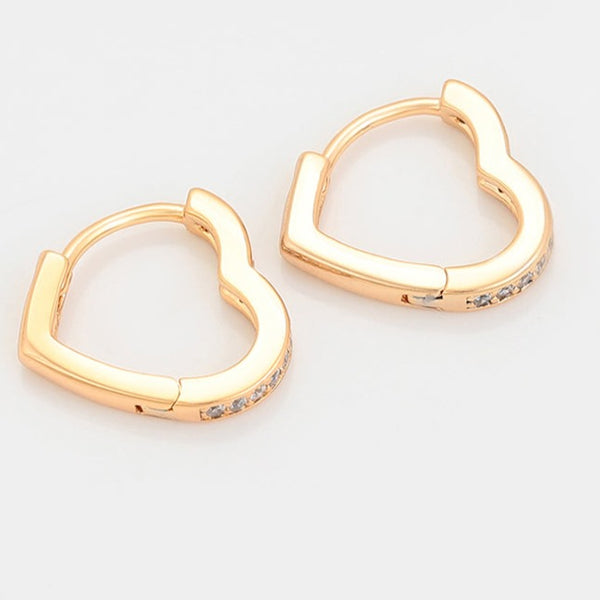 18K Gold Plated Heart Hoop Earrings HNS Studio Canada
