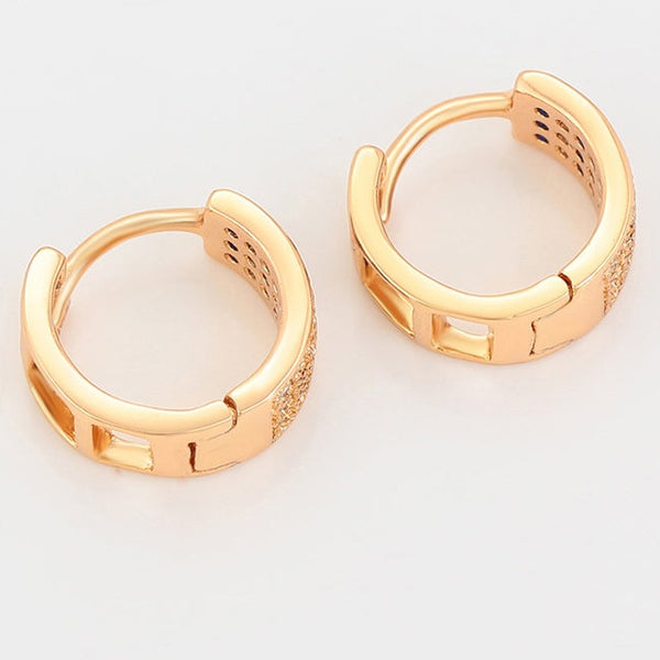 Chunky Blue Sapphire Huggie Hoops 18K Gold Plated HNS Studio Canada