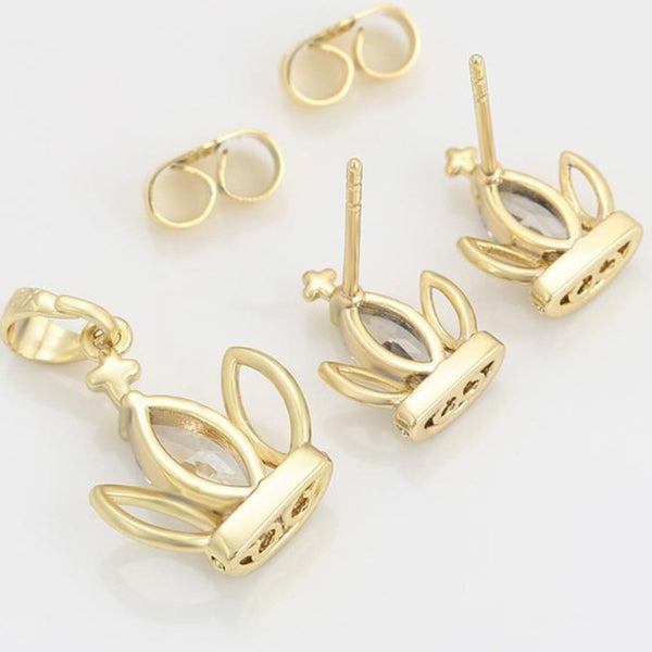14K Gold Filled Crown Necklace Set HNS Studio Canada