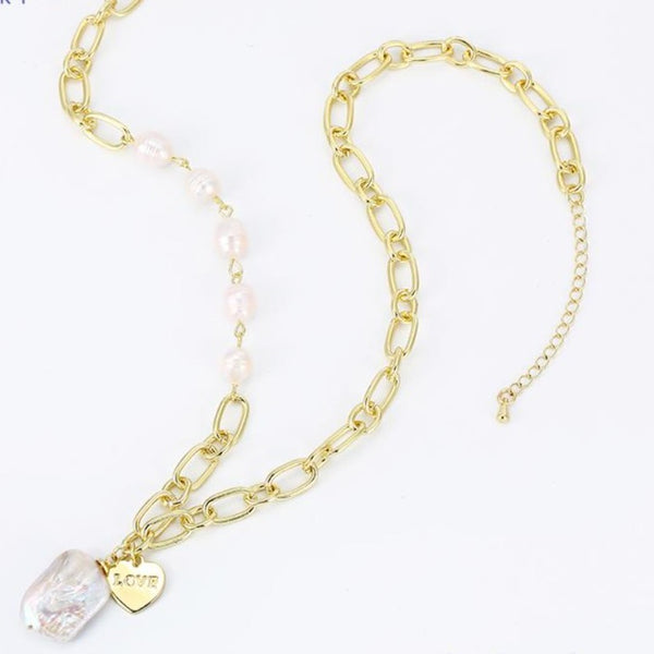 Pearl Chain Love Necklace  HNs Studio Canada 