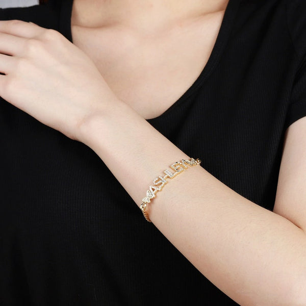 Personalized Iced Out Bling Name Bracelet