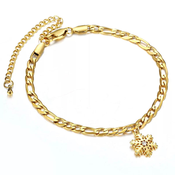 Gold Snowflake Anklet