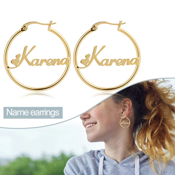 Sterling Silver Name Hoop Earrings HNS Studio Canada