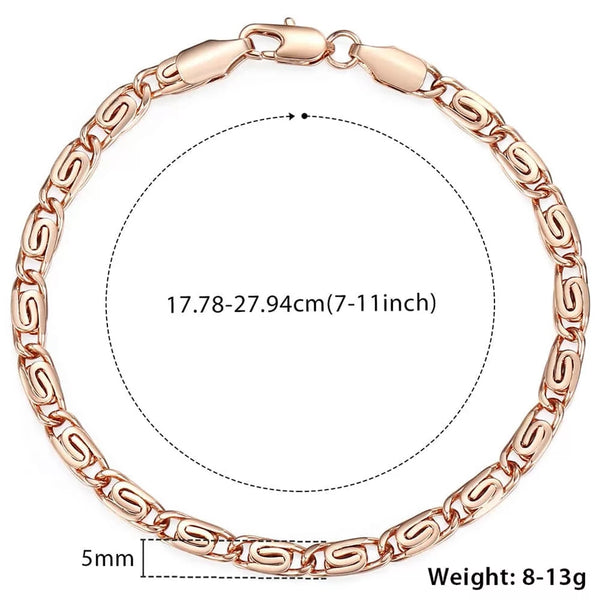 Rose Gold Snail Chain Bracelet Anklet