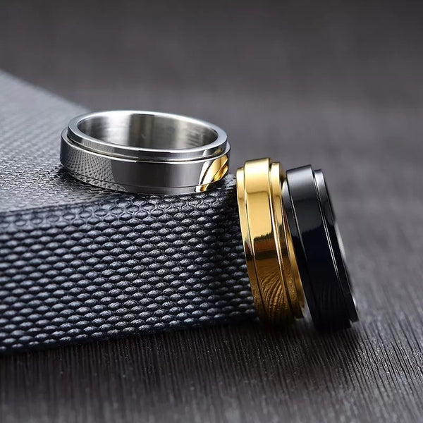 Personalized Engraved Spinner Ring HNS Studio Canada