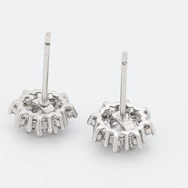 Halo Cubic Zirconia Stud Earrings HNS Studio Canada
