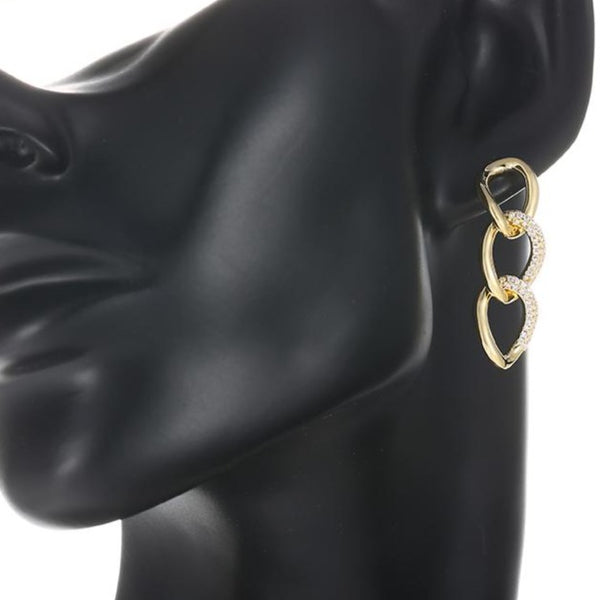 Sparkling Link Gold Chain Earrings HNS Studio Canada
