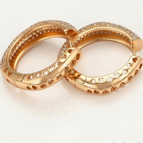 18k Gold Filled Hoops With Cubic Zirconia HNS Studio Canada