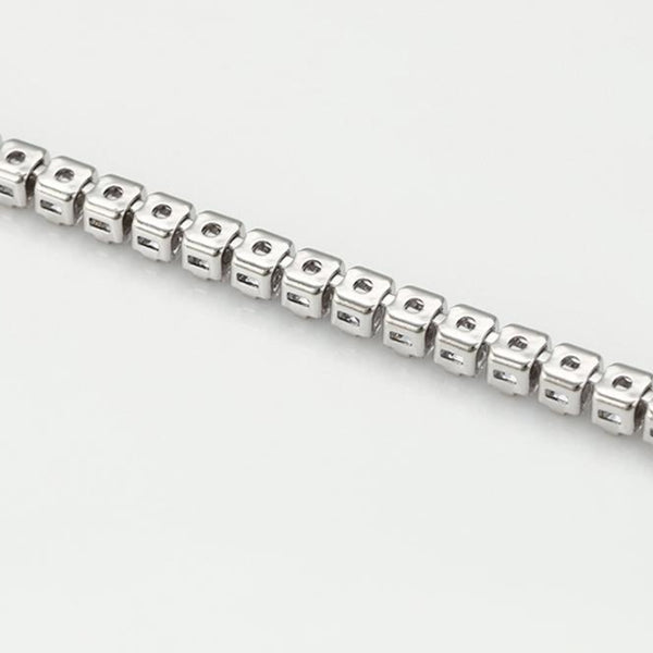 Princess Cut Tennis Silver Bracelet CZ Stones