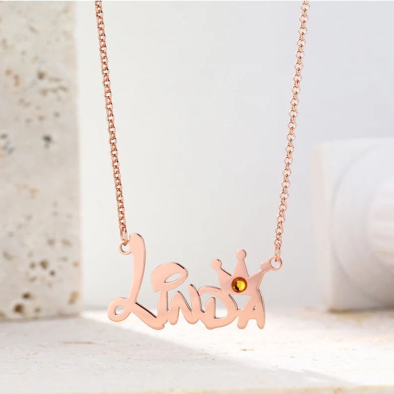 Personalized 2025 crown necklace