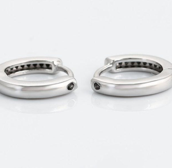 Silver Black CZ Hoops HNS Studio Canada
