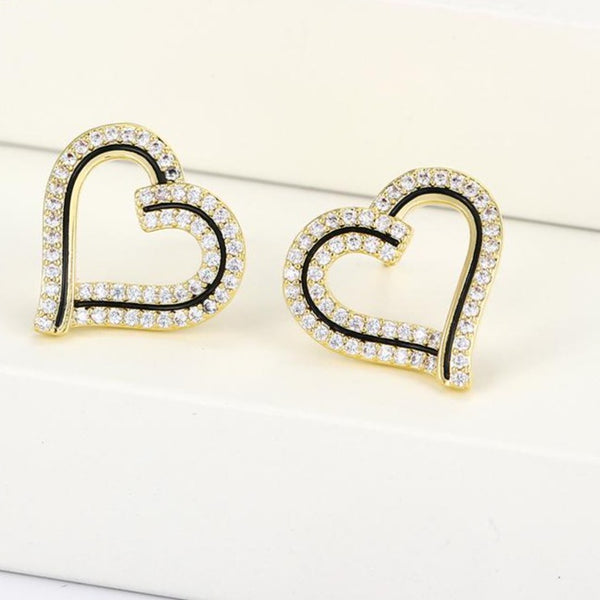 Gold Heart Studs HNS Studio Canada