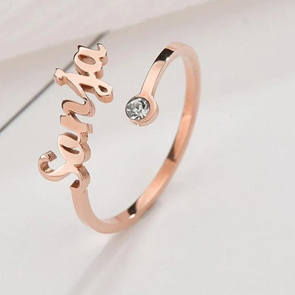 Birthstone Name Ring HNS Studio Canada