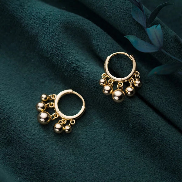 Silver Ball Hoop Earrings