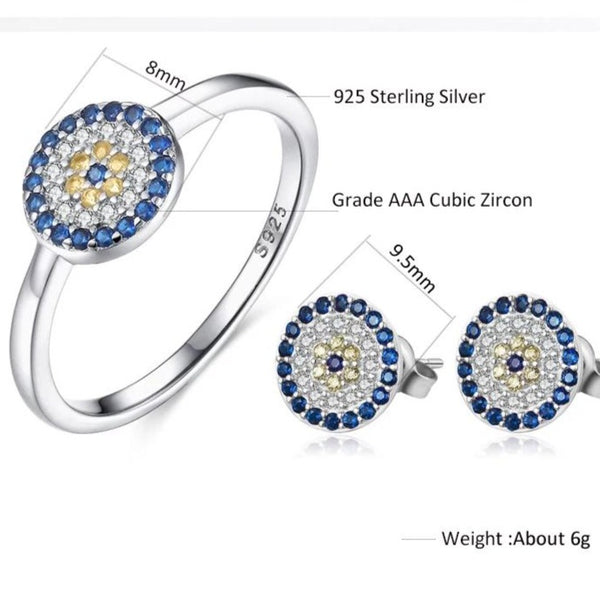 Evil Eye Earring and Ring Set HNS Studio