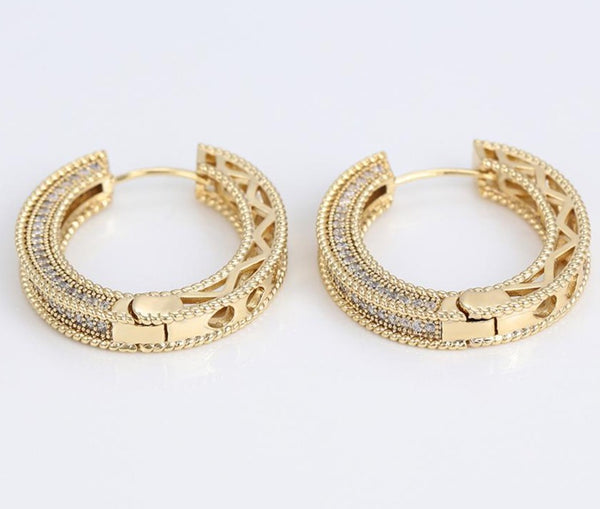 14K gold plated hoops HNS Studio Canada