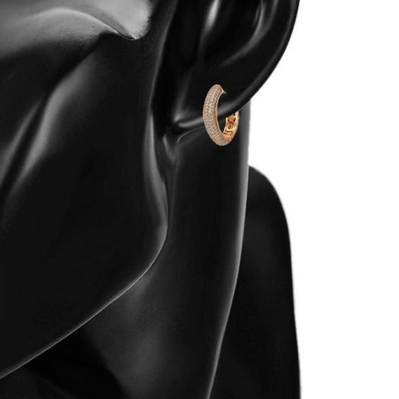18k Gold Filled Hoops With Cubic Zirconia HNS Studio Canada