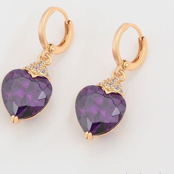 Crystal Drop Gold Earrings HNS Studio Canada