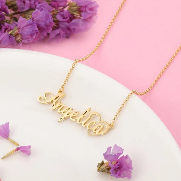 Name Necklace with Heart