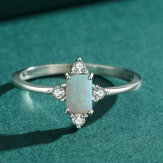 925 Sterling Silver White Opal Ring HNS Studio Canada