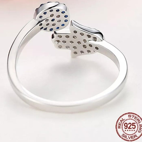 Adjustable Hamsa Hand Evil Eye Sterling Silver Ring