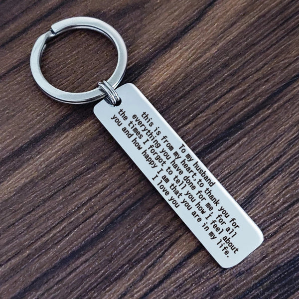 Personalized Husband Keychain HNS Studio Canada
