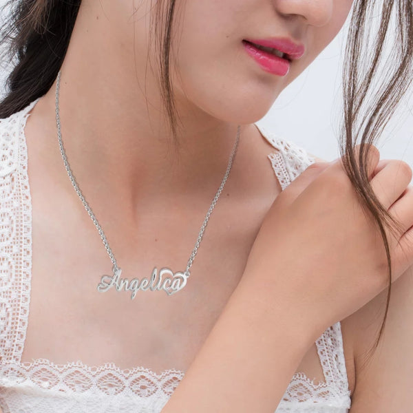 Name Necklace with Heart
