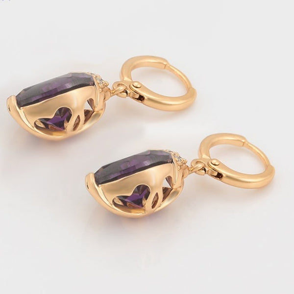 Crystal Drop Gold Earrings HNS Studio Canada