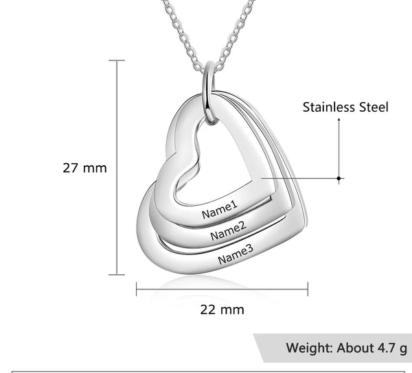 Personalized Heart Family Name necklace