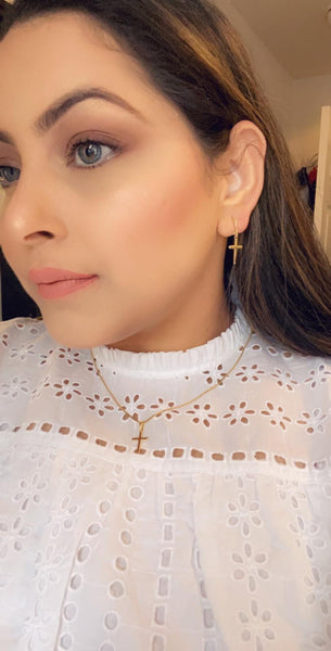 Cross Necklace and Earring Set