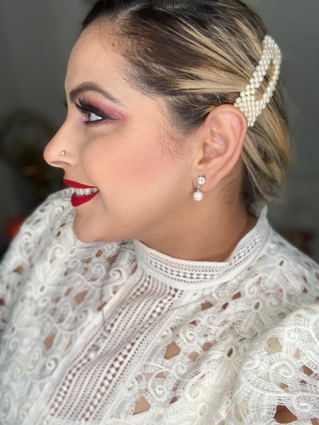 Pearl Drop Earrings  and Necklace set